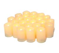 CANDLE IDEA Velas votivas LED sin llama, paquete de 24 unidades, 1.5 x 2 pulgadas, funciona con pilas, luces de té eléctricas sin llama, velas falsas a granel para bodas, Navidad, decoraciones de