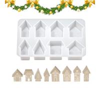 Candle Making Molds - 8 Cavity House Shape Craft Casting Mould