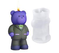 Candle Making Molds, Bride Groom Bear Shaped Silicone Mold, Reusable Flexible Craft Mold For Candles, Soap, Resin, Ideal Tool For Scented Candle Projects, Handmade And Decoration, 4.4x6.8cm