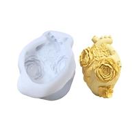 Candle Mold, jabón Casting Wax Mould, 4.06x2in Portable Epoxy Human Heart, Chocolate Baking Supplies, Flower Molds Ornaments for Resin, Art Crafts, Home, Room Table Decor