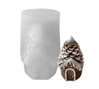 Candle Mold - Silicona, 2.76x2.68x4.33in Plaster Mould Heat-Resistant | Reusable Flexible Pine Cone House Casting Mold, DIY Craft Mould For Candles, Soap, Resin Art And Christmas Home Decor Projects