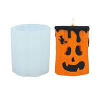 Candle Mold, Wax Molds, 3.78x3.27x3.27 Inches Reusable Non Stick & Easy Release Flexible Silicone Form, Ghost Pumpkin Design, Casting Shaper for Home, Studio, School, Creative Activity