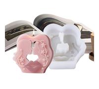 Candle Molds - 10.2x2.8x10.5cm Couple Resin Mould, Romantic Easy Release Silicone Craft Mold For Epoxy Resin Plaster Aromatherapy Chocolate Decorations Home Artistic Creations