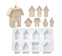 Candle Molds | 8 Cavity House Shape Epoxy Resin Casting Mould |