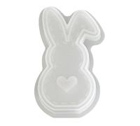 Candle Molds - Bunny Concrete Decoration, Hollow Heart Resin Casting Mold, Handmade Craft Silicone Casting Tool, Decorative Craft Making Accessory for Table Display, 5.12x3.15x0.63 Inches