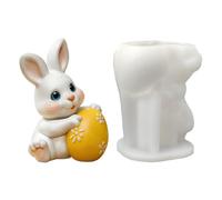 Candle Molds - Bunny With Egg | Heat-Resistant Reusable Egg-Shaped Mold For Friends, Students, Adults, Men, Women; Perfect For Easter, Birthday, Party, Home, And Indoor Candle Making