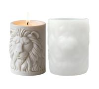 Candle Molds | Lion Shaped Flexible Pillar Craft Supplies | Non Stick Epoxy Resin Molds | for Wax Plaster feature a 3D lion pattern classic col Soap Party Favors Birthday Valentines Day Family Adults