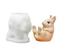Candle Molds Silicone - 3d Flexible Rabbit Mould, Cell Phone Stand Mold, Creative Craft Kit for Soap, Resin, Wax, Clay, Home, Candle Making, Easter Decoration, 2.36x1.81x2.6 Inches