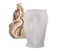 Candle Molds Silicone - Flexible, Mermaid Theme Reusable Craft Tools | Non-Stick Wax Soap Plaster Epoxy Mold, Creative Table Centerpiece Maker For Art Projects, Christmas, Birthday