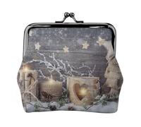 Candle - Monedero pequeño con diseño de hojas de abeto de nieve, ligero, para viajes turísticos y compras, Black, Talla única, Bolsa para monedas