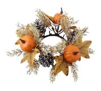 Candle Ring Wreath | Fall Decor | Fall Candle Rings Wreaths with Leaves Acción de Gracias Artificial Garland Decor Candle Ring Rugged Construction Decorative Tool for Dinner Mesa, Shelf & Window