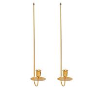 Candle Sconces Wall Decor - Pair of Gold Metal Wall Candle Holders, Elegant Candlestick Display | Wedding and Living Room Decoration, Walls Mounted Lighting Accessory, Durable Home Interior Accent