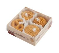 Candle Set 4 Pieces - Cookie Shape Scented Decor For Home | Paraffin Soy Wax Blend With Coffee Milk Aroma For Birthday Fall Autumn Valentines Holiday Indoor Decoration