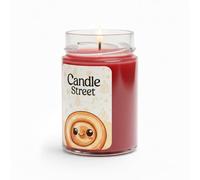 Candle Street Vela perfumada Cinnamon Roll 185 g | Canela, Vainilla y Almendra | Colección Dulce Navidad | Vela de cristal Premium, 40h de combustión | Idea de regalo de Navidad elegante