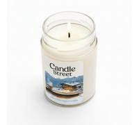 Candle Street Vela perfumada de chocolate en los Alpes 275 g | Cacao, chocolate y vainilla | Colección Sombras de Invierno | Vela artesanal de cristal, 60 h