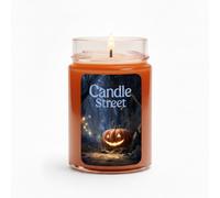 Candle Street Vela perfumada de Halloween, calabaza, miel y canela | Candle Street Jack-o-Lantern | Cera natural, decoración otoñal, regalo estacional | Horror Stories | Aroma cálido y especiado