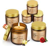 Candle Velas Aromáticas de Cera de Soja, 150 Horas Velas Perfumadas, Regalos Originales para Mujer, Ideal para Yoga, Baño, Dormitorio y Relajación 6PCS