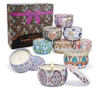 Candle Velas Aromaticas Decorativas, 9x70g Velas Perfumadas, Velas Aromáticas Cera de Soja Natural para Viaje Adecuado para Aromaterapia,Baño,Yoga,Cumpleaños, Día de la Madre y Regalo de San Valentín