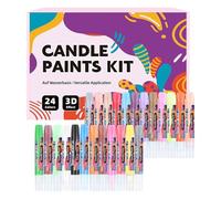 Candle Wax Paint Pen, Fabric Designing Marker, 24 Piece Art Set, Clothing Painting Supplies, Creative Craft Tool for Glass, Vases, Jackets, Clothes, Pants, Scarves, Creators Use, 0.55x4.45 inches