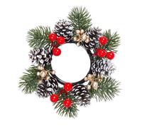 Candle Wreath, Artificial Decor with Festive Design, Christmas Ring for Wedding, Realistic Greenery Feature, Easy Placement Function, Table Tool, Holiday Accessory for Kitchen Dining Fireplace