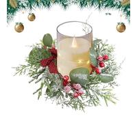 Candle Wreath - Decorative Holiday Centerpiece for Table Mantel | Artificial Greenery with Holders for Candles, Ideal for Christmas, Weddings, or Seasonal Home Decor 11.81x11.81 in