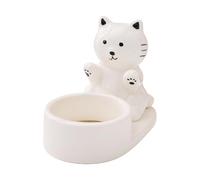 Candlestick Holder | Cartoon Kitten Candle Holder | Ceramic Anti-Drip Wax Design | Centrepiece Decoration Candle Holders For Party Banquets Shelves Mantels Fireplaces Bathroom Kitchen Tabletop