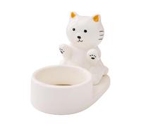 Candlestick Holder | Cartoon Kitten Candle Holder | Ceramic Anti-Drip Wax Design | Centrepiece Decoration Candle Holders For Party Banquets Shelves Mantels Fireplaces Bathroom Kitchen Tabletop