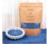 CANDLEVAL Cera Arena para Fabricación de Velas con Mechas - Kit para Hacer Velas DIY - 10 Colores de Gránulos de Cera de Vela con 5 Mechas - Perlas de Vegetal para (Azul, 100 gr)