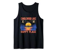 Candlewood Lake Is My Happy Place Camping Sayings Camper Camiseta sin Mangas