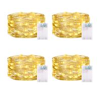 CandLuc Cadena de Luces LED a Pilas, Impermeable Guirnalda Luces 5 Metros 50 Leds Cadena Luces LED Decoración con Temporizador para Navidad Fiesta Hogar Bodas Halloween