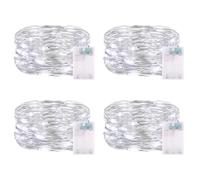 CandLuc Cadena de Luces LED a Pilas, Impermeable Guirnalda Luces 5 Metros 50 Leds Cadena Luces LED Decoración con Temporizador para Navidad Fiesta Hogar Bodas Halloween