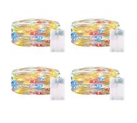 CandLuc Guirnalda de luces con batería, temporizador, 3 metros, 30 LED, cadena de luces interior multicolor, alambre de cobre, IP65, impermeable, mini cadena de luces para Navidad, Halloween