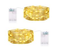 CandLuc Guirnalda luces pilas, 3 metros 30LED Luces LED Pilas con Timer, Impermeabile Luces LED Pilas, Guirnalda Luces Interior para Navidad Guirnalda Jardín, Habitación, Terraza, Pared, Cortina