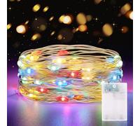 CandLuc Guirnalda luces pilas, 3 metros 30LED Luces LED Pilas con Timer, Impermeabile Luces LED Pilas, Guirnalda Luces Interior para Navidad Guirnalda Jardín, Habitación, Terraza, Pared, Cortina