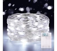 CandLuc Guirnalda Luces Pilas, 5 Metros 50 Leds Guirnaldas de Luces a Pilas con Temporizador para Decorar Dormitorios, Jardines, Fiestas, Navidad, Halloween, Bodas y Más