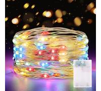 CandLuc Guirnalda Luces Pilas, 5 Metros 50 Leds Guirnaldas de Luces a Pilas con Temporizador para Decorar Dormitorios, Jardines, Fiestas, Navidad, Halloween, Bodas y Más