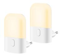 CandLuc Nocturno Luz Bebé 2 Piezas con Sensor, 3 Niveles de Brillo, Enchufe para Habitación, Pasillos y Dormitorio