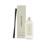Candly&Co N.° 3 Cítricos Frescos - Canela/Varillas de Fragancia de Lujo/Recarga/Botella de Vidrio Transparente/8 Varillas/200 ml/Cítricos Frescos, Canela, Flores Blancas, Vainilla Dulce, Cedro, Ámbar/