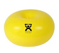 CanDo Pelota Donut 45 cm Amarilla para Equilibrio - Pelota de Estabilidad Inflable para Fuerza del Core, Yoga, Pilates, Entrenamiento de Equilibrio y Asiento Activo, Capacidad de 136 kg