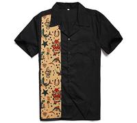 Candow Look Tattoo partten Retro Hombres Camisas Button Down workshirts