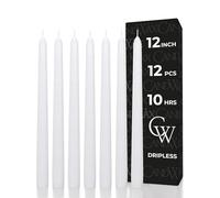 Candwax - Velas cónicas de 12 inch, sin goteo y sin humo, sin aroma, velas de combustión lenta son perfectas como velas cónicas de Acción de Gracias, paquete de velas blancas