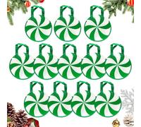 Candy Bags For Christmas 12 Pieces | Reusable Pouches | Gift Sack For Party | Non-Woven Fabric, Reinforced Sturdy Handles | 12-Piece Reusable Christmas Candy Bags | Festive Holiday Prints Hold Goodies Tr
