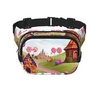 Candy Beautiful Land - Riñonera para mujer, impermeable, ajustable, riñonera, moderna, casual, para correr, entrenamiento, senderismo, viajes, color negro, talla única, Black, Talla única