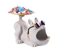 Candy Bowl - Bandeja de bulldog de resina linda, soporte decorativo divertido, integración de decoración funcional | Contenedor de almacenamiento estético para encimera de cocina, mesa de entrada, sal