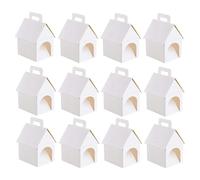 Candy Box | 12 Pieces House Shaped With Handle | DIY Pet Adoption Party Supplies | For Cake Treat Toys Crafts Holiday Birxthday Cxelebration Wedding Home School