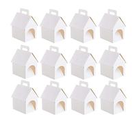 Candy Box - 12 Pieces House Shaped with Handle for DIY Treats, Cake
