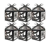 Candy Boxes, Halloween Bat Spooky Containers with Lid, Party Favors for Snacks Gummy Bread Table Shelf Kitchen Mantel Bar Entryway Classroom Haunted Houses, Gift Use, 8.5x 8.5 cm