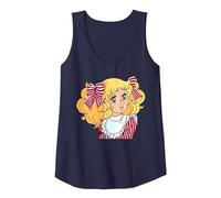 Candy Candy Japonés Retro Vintage 80s Anime Manga Camiseta sin Mangas, Mujer, Azul Marino, M