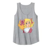 Candy Candy Japonés Retro Vintage 80s Anime Manga Camiseta sin Mangas, Mujer, Gris Jaspeado, S