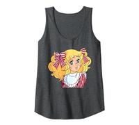 Candy Candy Japonés Retro Vintage 80s Anime Manga Camiseta sin Mangas, Mujer, Jaspeado Oscuro, M